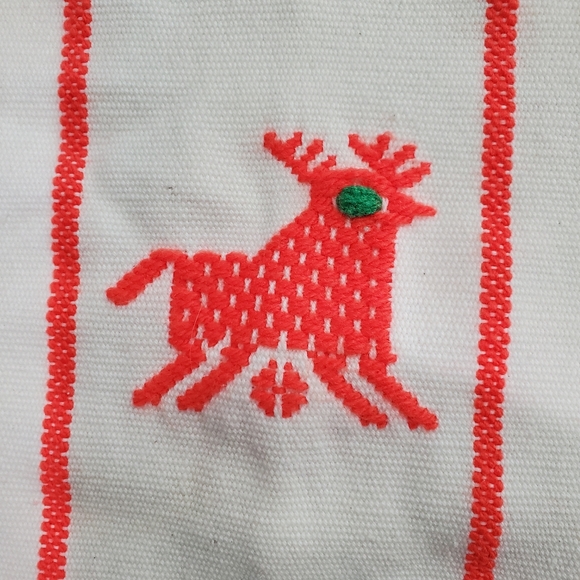 Hand Embroidered Table Runner Aztec Western Mexican Style Fringe Colorful - Picture 8 of 17